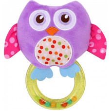 LORELLI rattle with squeaker OWL PURPLE, 1019129 0002