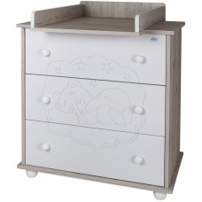 DREWEX CORTONA BEAR dresser swaddling surface, oak cortona/white