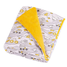 BABY MATEX VELVET plaid 75x100sm, 03 yellow / gray