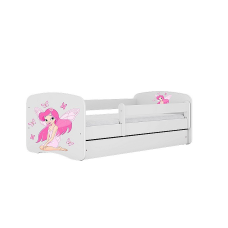 KOCOT KIDS Bed babydreams white fairy with butterflies with drawer with mattress 180/80