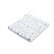 SENSILLO MUSLIN DIAPERS HEARTS GREY-BLUE 70x80cm 0975