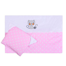 DUET BABY Sega 63x73cm + spilvens 35x35cm Pink/White dots