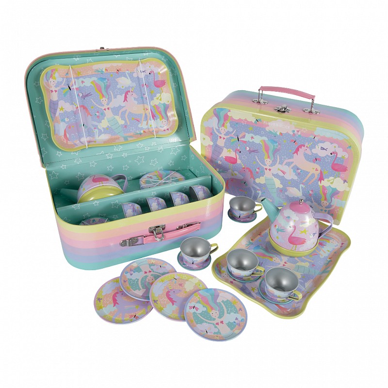 FLOSS & ROCK musical tin tea set 15 Piece Fantasy, 43P6398 PROMOTION