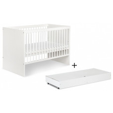 LittleSky by Klups DALIA baby cot with drawer 120х60см, white/white