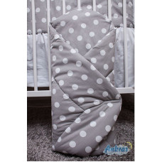 ANKRAS DOTS Envelope Baby with coconut liner 80x80cm - GREY