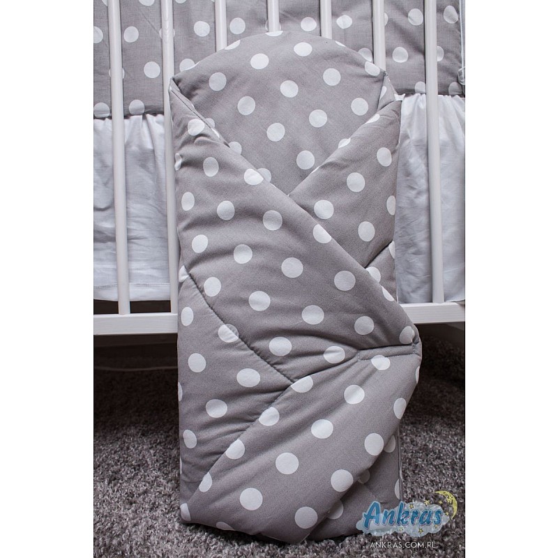 ANKRAS DOTS Envelope Baby with coconut liner 80x80cm - GREY