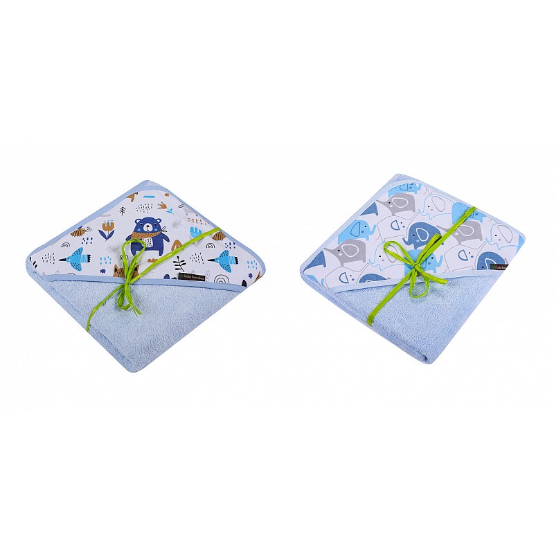 DUET BABY hooded towel BAMBOO 100x100cm, 707 blue