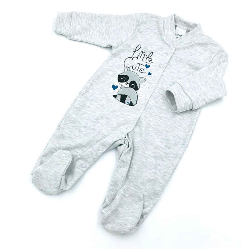 GAMEX romper with long sleeves RACOON (454) 400436, 62 size. grey