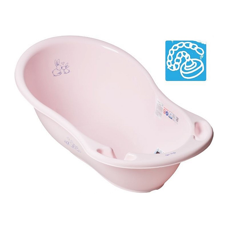 TEGA BABY baby bath with a plug RABBIT 86cm - pink, KR-004