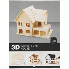 CREATIV 3d Wooden Construction Kit, House With Veranda, 57876