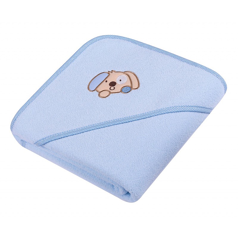 DUET BABY towel with hood 80x80cm 315 DOG blue (743156)