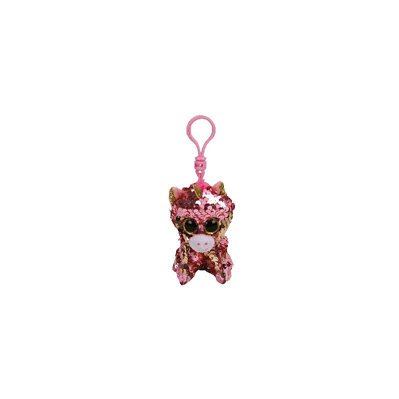 TY Flippables Toy - Keychain SUNSET SEQUIN CORAL UNICORN 8cm, TY35307