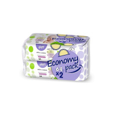 HAPPY Economy wipes with vitamin E 2x64pcs