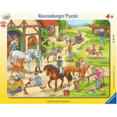 RAVENSBURGER Frame Puzzle At the horse yard 40pc. 4+ R 06164