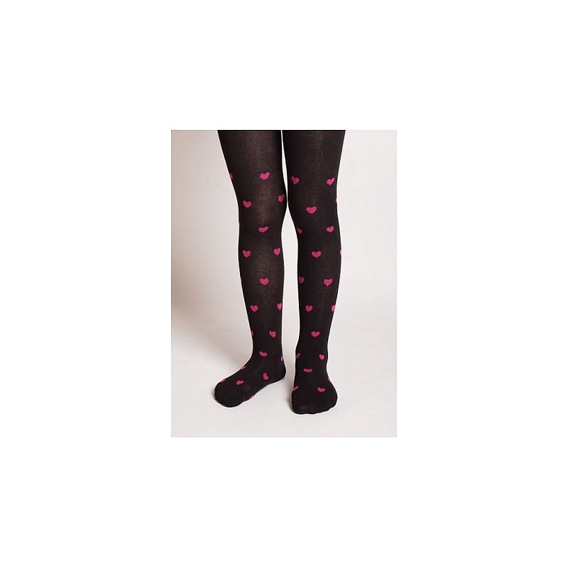 BELLISSIMA Childrens tights 146/152 size, B402 black-pink hearts