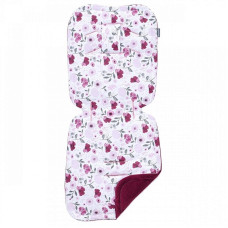 MamoTato Double-sided insert for stroller 32x82cm FLOWERS maroon 13790