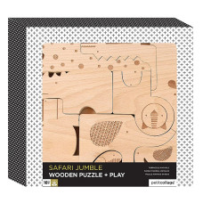 Safari Wooden Puzzle & Play Set