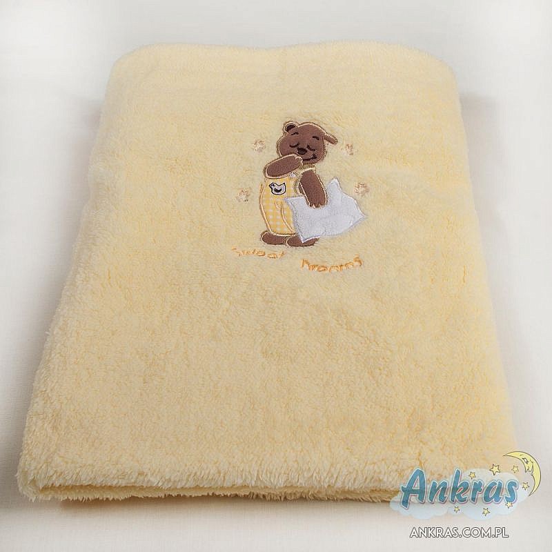 ANKRAS plaid 80x90sm BEAR WITH A PILLOW cream