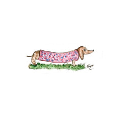 TSVETNOY Diamond painting 17x22cm Dachshund Lulu, X002e