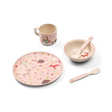 BABYONO Feeding set for children FOREST PINK 1101/03