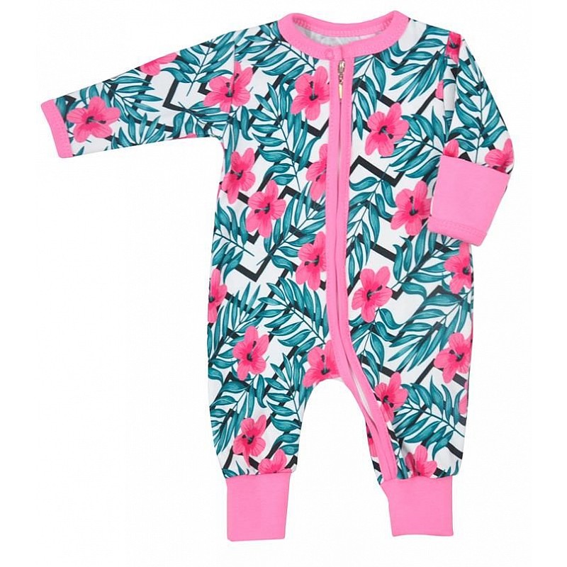 KOALA TROPICAL romper with long sleeves size 74 07-184 pink