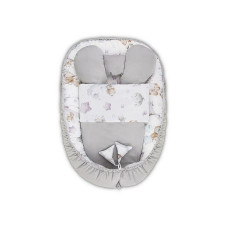 BELISIMA VELVET nest for the newborn with a blanket P02-0395 MISIACZEK, grey