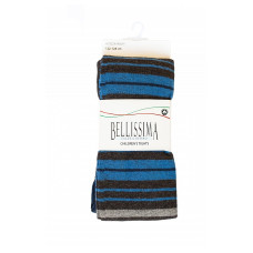 BELLISSIMA Childrens tights 86/92 size, B416 dark grey/ blue stripes