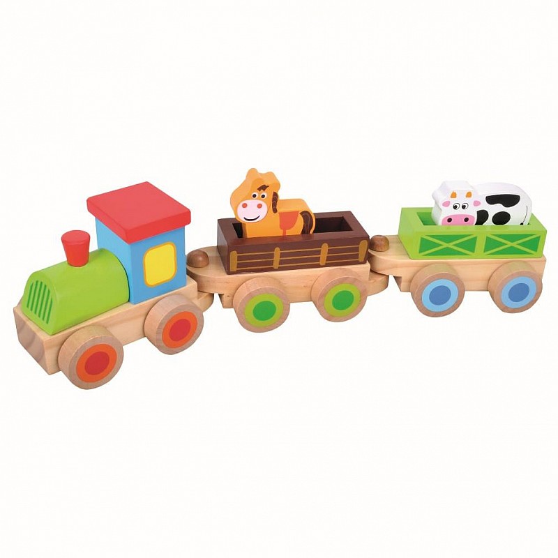 BINO Farm Train Set 8 pieces, 3+ 82143