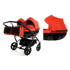 JUNAMA DIAMOND DUO 2in1 stroller for twins, 03 red / black