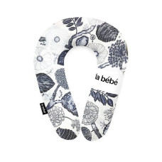 LA BEBE Snug horseshoe 20 * 70 cm Blomma skiss blue 8216