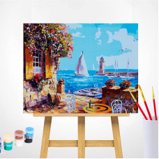 TSVETNOY Painting set by numbers 40x50cm Veranda at the Pier, MG3109e