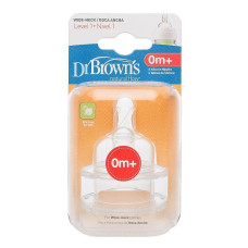 DR. BROWNS OPTIONS Wide-Neck Level-1 silicone teat 0m. + 2 pcs., 352