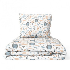 ANKRAS HEDGEHOG AND BUNNIES bedding set of 2 pieces 135x100cm, blue