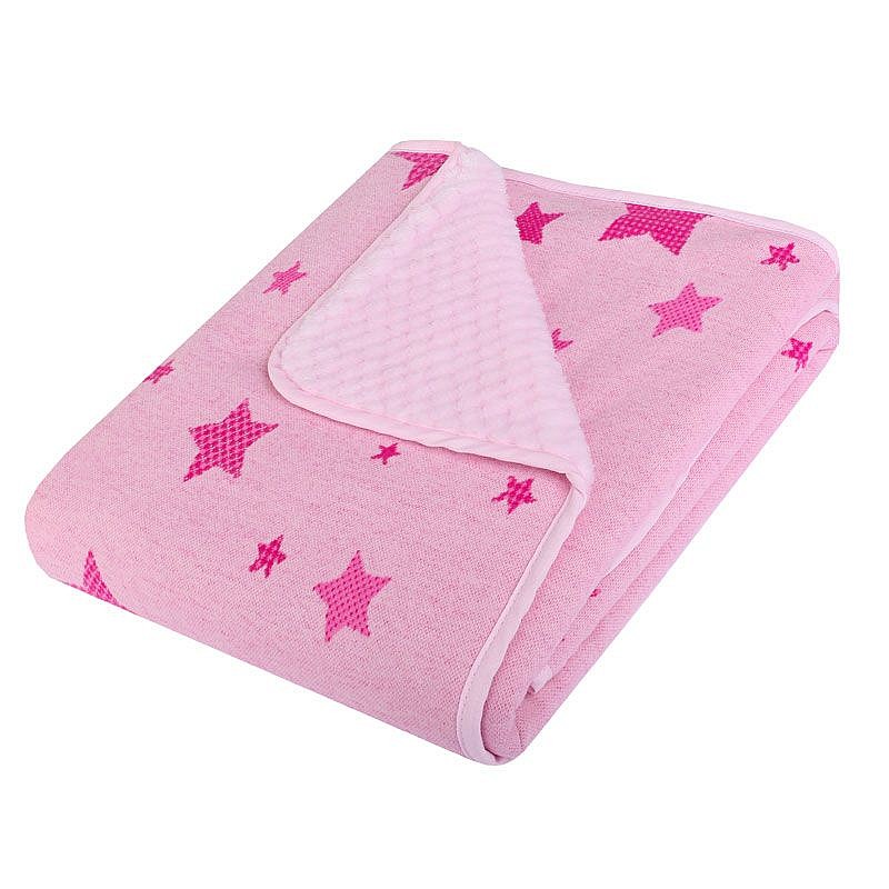 DUET BABY Pleds 80x90cm 3D+SOFT STARS, 684 rozā