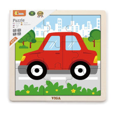 VIGA wooden puzzle AUTO 9 elem. 51444