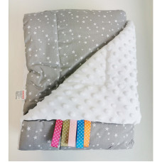 ANKRAS MINKY STARS blanket 75x100cm white/grey