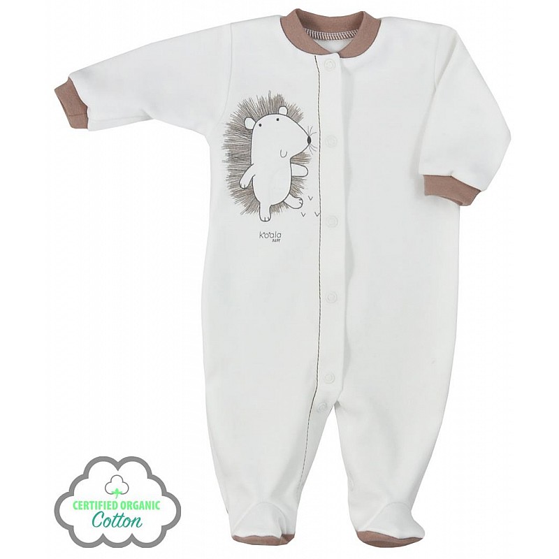 KOALA LESNY PRZYJACIEL long sleeve romper whith feet 68 size 08-675 ecru