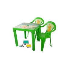 3TOYSM set (table + 2 chair), board, ZMT - GREEN