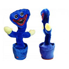 MPORT Soft dancing and singing cactus Huggy Wuggy, blue