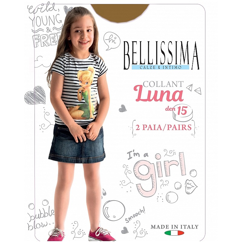 BELLISSIMA Tights for girls LUNA 15 den natural 8/10 2p. - 140/152cm