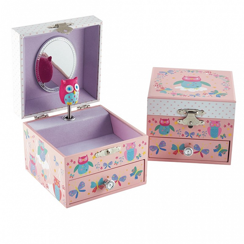 FLOSS & ROCK Musical Jewellery Box OWL & BUTTERFLY 39P3527