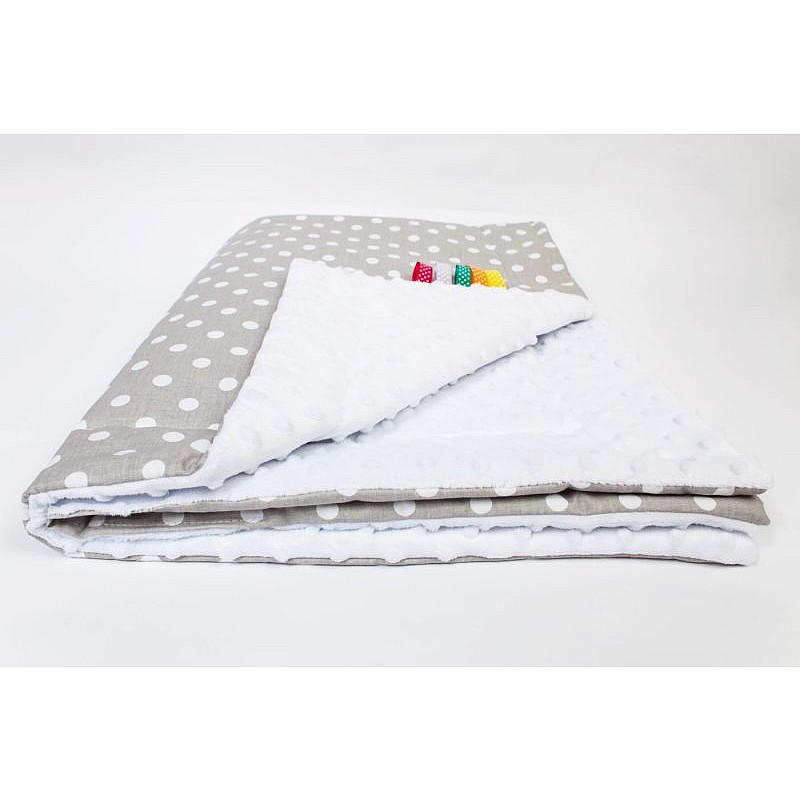 ANKRAS MINKY Dots blanket 75x100cm gray-white