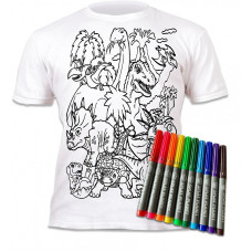 SPLAT PLANET t-shirt with washable marker DINOSAURS 7-8y., 70334 PROMOTION