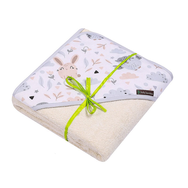 DUET BABY hooded towel BAMBOO 100x100cm, 707 ecru