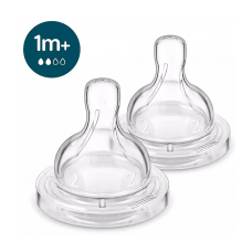 PHILIPS AVENT silicone anti-colic feeding bottle nipples 1M+, (2 pcs.) SCY762/02