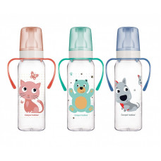 CANPOL BABIES CUTE ANIMALS Feeding Bottle 250 ml with silicone teat 12+ months. 11/845