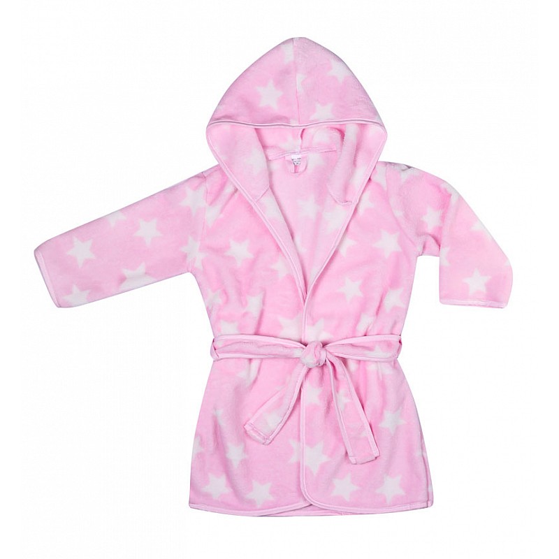 DUET BABY CORAL Children's bathrobe with hood 92-104, 807 STARS pink