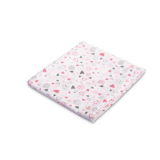 SENSILLO MUSLIN DIAPERS HEARTS pink-grey 70 X 80 0976