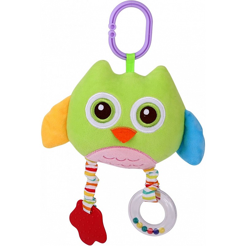 LORELLI hanging toy GREEN OWL, 1019124 0002