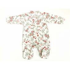 ZUZIA romper with long sleeve 56 size JEŽ 1729/56 white/pink flowers